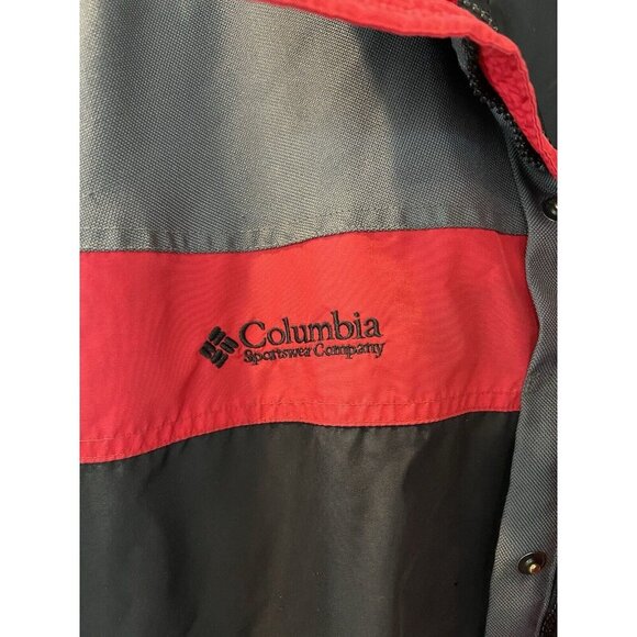 Vintage Mens Columbia Jacket Size L Bugaboo Windbreaker Red/Black/Gray Coat - Picture 4 of 13